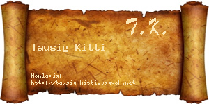 Tausig Kitti névjegykártya